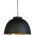 QAZQA Hengende lampe sort med messing innvendig 60 cm - Hoodi