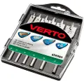 Verto 60H804, Drill, Flat meisel-borekrone, Tre, Sekskanttange, 6 stykker, 10, 12, 16, 18, 20, 25 mm