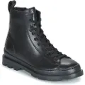 Camper for woman. K400325-004 Black Brutus leather boots (40), Flat, Laces, Casual