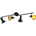 QAZQA Moderne spotlight sort med gull 4-lys - Magno