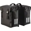 Basil MARA XXL dobbel byveske 47L, feste med stropper, vanntett polyester, svart (BAS-17395)