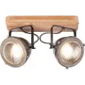 Brilliant Carmen Wood 72029/84 Loft-spotlights LED (RGB) GU10 50 W Træ, Rustfrit stål (børstet)