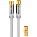 Wentronic goobay - Antennekabel - IEC-kobling hunn til IEC-kobling hann - 5 m - firenivåsskjerming - 135 dB - hvit - solid
