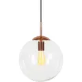QAZQA Art Deco Hengelampe Kobber med Klar Glass 30 cm - Ball 30
