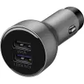 Huawei AP38 - Bilstrømadapter - 27.5 watt - 5 A - QC - 2 utgangskontakter (USB) - på kabel: USB-C - sølv