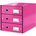 Leitz Click & Store WOW - Skuffskap - 3 skuffer - rosa