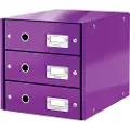 Leitz Click & Store WOW - Skuffskap - 3 skuffer - for A4 - purpur