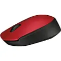 Logitech M171 - Mus - trådløs - 2.4 GHz - USB trådløs mottaker - svart, rød