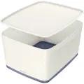 Leitz Opbevaringsboks Leitz MyBox Large med låg hvid/grå - (4 stk.)