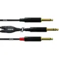 Cordial CFY 0.9 VPP, 6.35mm, Hankjønn, 2 x 6.35mm, Hankjønn, 0,9 m, Sort