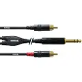 Cordial CFY 3 VCC Audio Y-adapter [1x Jackstik 6,3 mm - 2x Cinch-stik] 3.00 m Sort