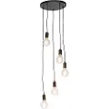 QAZQA Moderne pendellampe sort 35 cm 5-lys - Facil