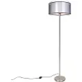 QAZQA Design gulvlampe stål med svart og hvit skjerm 47 cm - Simplo