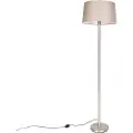 QAZQA Moderne gulvlampe stål med taupe-skjerm 45 cm - Simplo