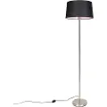 QAZQA Moderne gulvlampe stål med svart skjerm 45 cm - Simplo