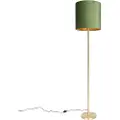 QAZQA Botanisk gulvlampe messing med grønn skjerm 40 cm - Simplo