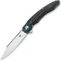 Bestech Fanga - Satin - G10 + CF foldekniv, beige