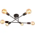 QAZQA Industriell taklampe svart 6 lys - Sydney