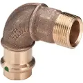 Viega Sanpress bøjning ¾x22mm 90 grader, af rødgods, SC-Contur med muffe nippel