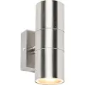QAZQA Utendørs vegglampe stål 2-lys IP44 - Duo