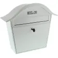 BURG-WÄCHTER Holiday 5842 W, Veggmontert postkasse, Stål, Hvit, Vertikal, Nøkkel, Front