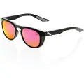 100% 100 % briller 100 % SLENT polert svart - lilla flerlags speillinse (lilla flerlags speillinse, lysgjennomgang 24 %) (NY) universal