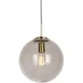QAZQA Moderne pendellampe messing med røykglass 30 cm - Ball