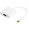 Deltaco USBC-HDMI1 - Ekstern videoadapter - USB-C 3.1 - HDMI - hvit