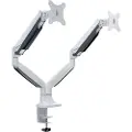 Multibrackets M Deskmount Gas Spring Dual - Monteringssett (skrivebordsmontering, 2 leddarmer) - for 2 LCD-skjermer - stål, høyverdig aluminium - hvit - skjermstørrelse: 15-27 - skrivebordsmonterbar