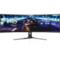 Asus ROG Strix XG49VQ - LED-skjerm - gaming - kurvet - 49 - 3840 x 1080 DFHD - VA - 450 cd/m² - 3000:1 - DisplayHDR 400 - 4 ms - 2xHDMI, DisplayPort - høyttalere - svart