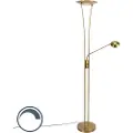 QAZQA Gulvlampe bronse inkl. LED med lesearm - Ibiza