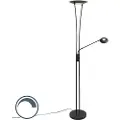 QAZQA Moderne gulvlampe svart inkl. LED med lesearm - Ibiza