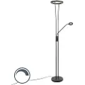 QAZQA Moderne gulvlampe sort inkl. LED med lesearm - Divine