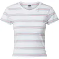 Urban Classics Stripe Cropped T-skjorte hvit