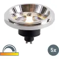 LUEDD Sett med 5 LED-pærer AR111 GU10 12W 2000K-3000K dim til varmt