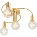 QAZQA Art Deco taklampe messing 4-lys - Facil