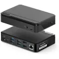 Alogic DUTHD, USB 3.2 Gen 1 (3.1 Gen 1) Type-C, Sort, 3,5 mm, HDMI, RJ-45, USB 3.2 Gen 1 (3.1 Gen 1) Type-A, USB 3.2 Gen 1 (3.1 Gen 1) Type -C, Acrylonitrilbutadienstyren, 140 mm, 94,6 mm