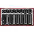 Teng Tools 16-delers maskinsokkel med 1/2 firkantet skaft
