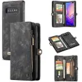 CASEME 2-i-1 Multifunksjonelt Samsung Galaxy S10 Lommebok-deksel - Svart
