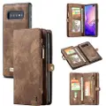 CASEME 2-i-1 Multifunksjonelt Samsung Galaxy S10 Lommebok-deksel - Brun