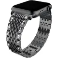 Mtp Products Apple Watch Series Ultra 3/2/Ultra/11/10/9/8/SE 3/(2022)/7/SE/6/5/4/3/2/1 Glam Klokkereim - 49mm/45mm/44mm/42mm - Svart