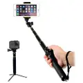 Mtp Products Universell Uttrekkbar Selfiestang & Bluetooth-Kamerafjernkontroll H611 - Svart