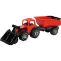 Plasto Tractor with frontloader & trailer 56.5 cm