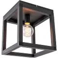 QAZQA Industriell taklampe svart - Big Cage