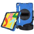Mtp Products iPad 10.2 2019/2020/2021 Heavy Duty 360 Deksel med Håndrem - Blå / Svart