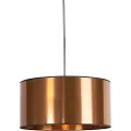 QAZQA Design Hengelampe Sort med Kobber Skjerm 50 cm - Pendel