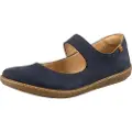 El naturalista for woman. 253012NF0005_0B0 Leather ballerinas N5301 Navy coral (36), Blue, Flat, 1 to 3 cm, Velcro, Casual