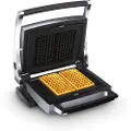 Fritel CW 2447, 2 vafler, Rektangulær, Antrasitt, Metallisk, Metall, Plast, Rustfritt stål, 1600 W