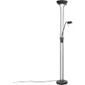 QAZQA Gulvlampe sort med leselampe inkl. LED og dimmer - Diva 2