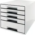 Leitz Wow Desk Cube 5 Skuffer 1 Stor Og 4 Små Buc-skuffer